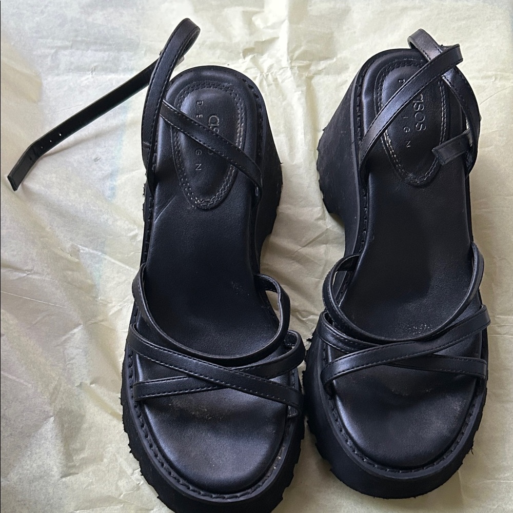 ASOS Elegant Black Wedge Sandals